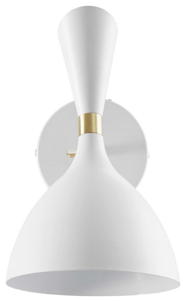 Sconce Wall Lamp Light Fixture, White, Metal, Modern Cafe Bistro Hospitality