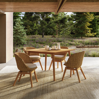 Tulle 45" Square Dining Table, Teak