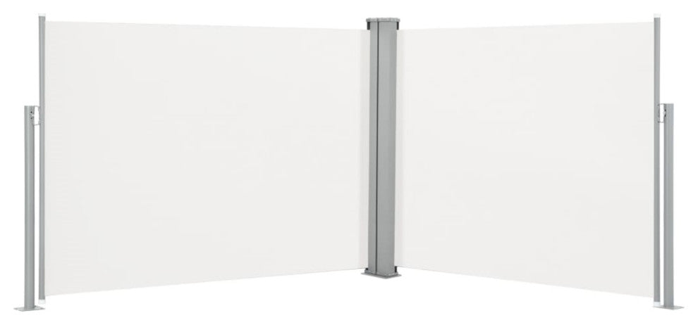 vidaXL Retractable Side Awning Cream 55.1"x393.7"