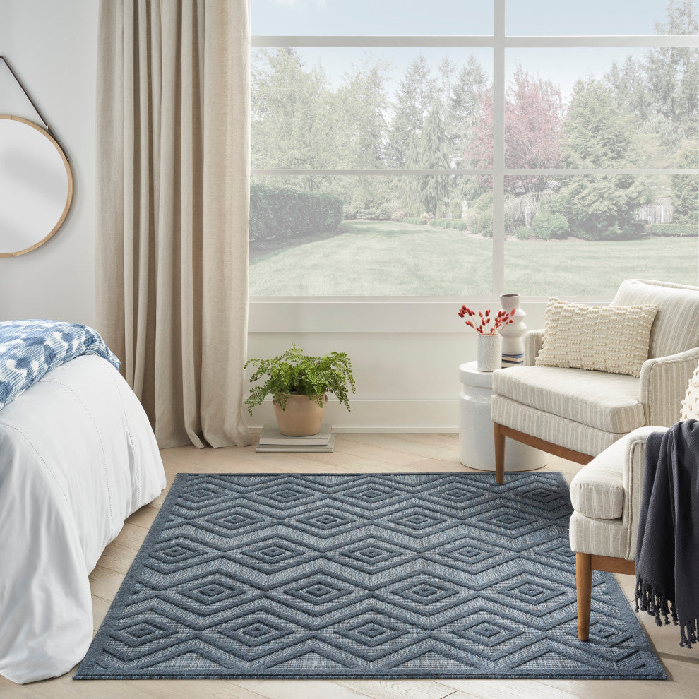 Nourison Versatile 5' x 7' Navy Blue Modern Area Rug