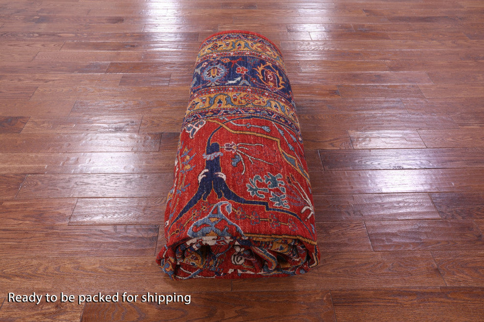 9' 8" X 13' 3" Persian Fine Serapi Hand Knotted Wool Rug - Q12438