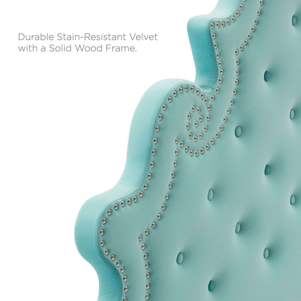 Diana Tufted Performance Velvet Twin Headboard Mint