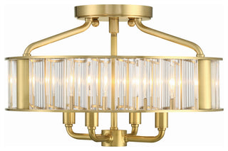Crystorama Lighting Group FAR-6000 Farris 4 Light 17"W Semi-Flush - Aged Brass