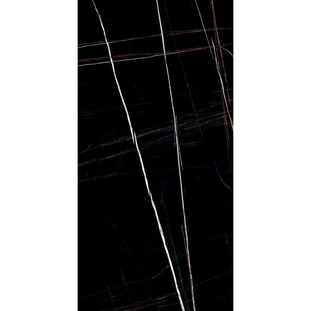 Porcelain Marble Look Wall and Floor Tile Sahara Noir, 48x48