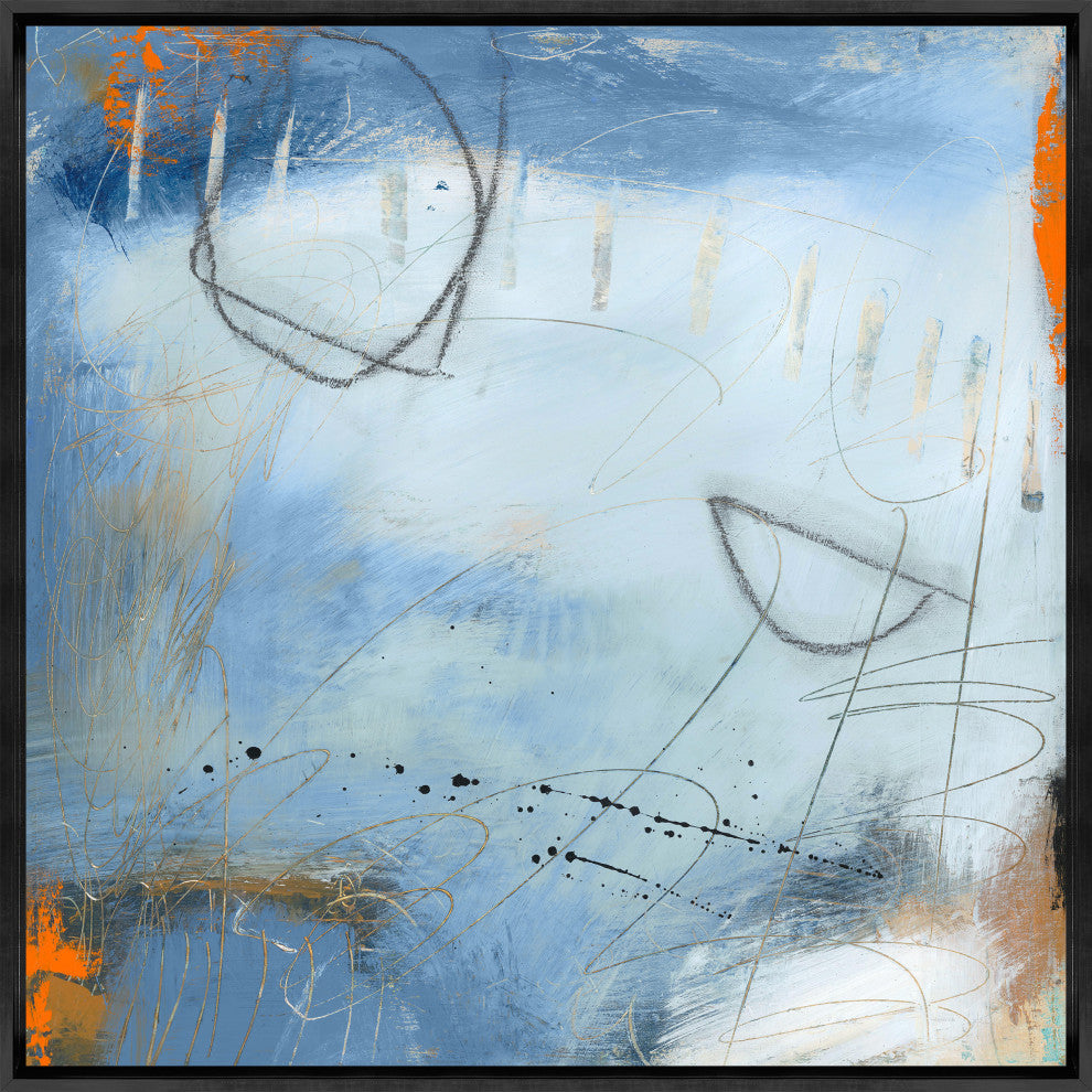 24x24 Quiet Reflection IV, Framed Artwork, Black