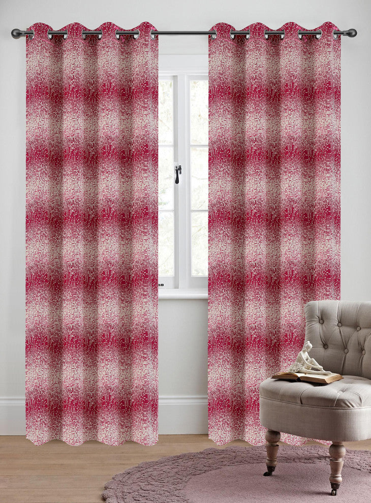 Jacquard Metro Drapery Curtain Panels, Fuchsia, 50"x96", Set of 2