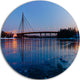 Moscow Bridge In Kiev Panorama, Cityscape Large Disc Metal Artwork, 23"