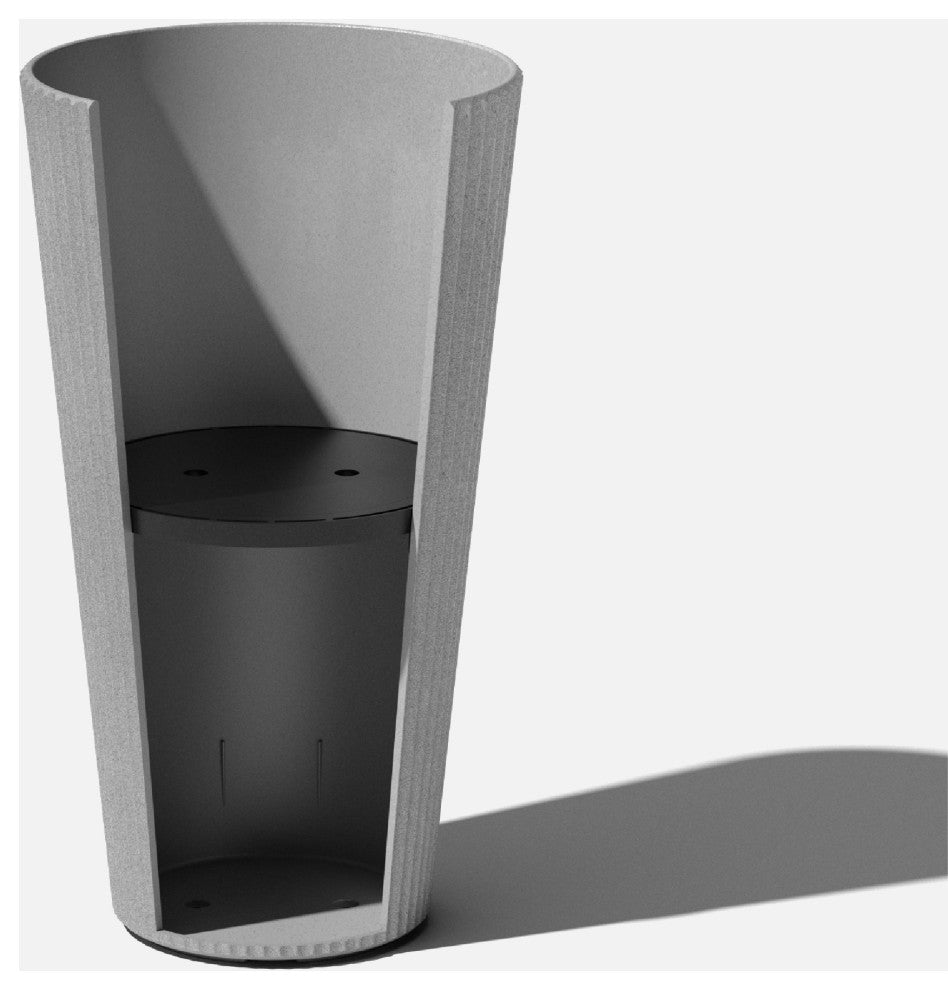 Veradek Demi Series Tall 26" Planter, Gray, 2 Pack