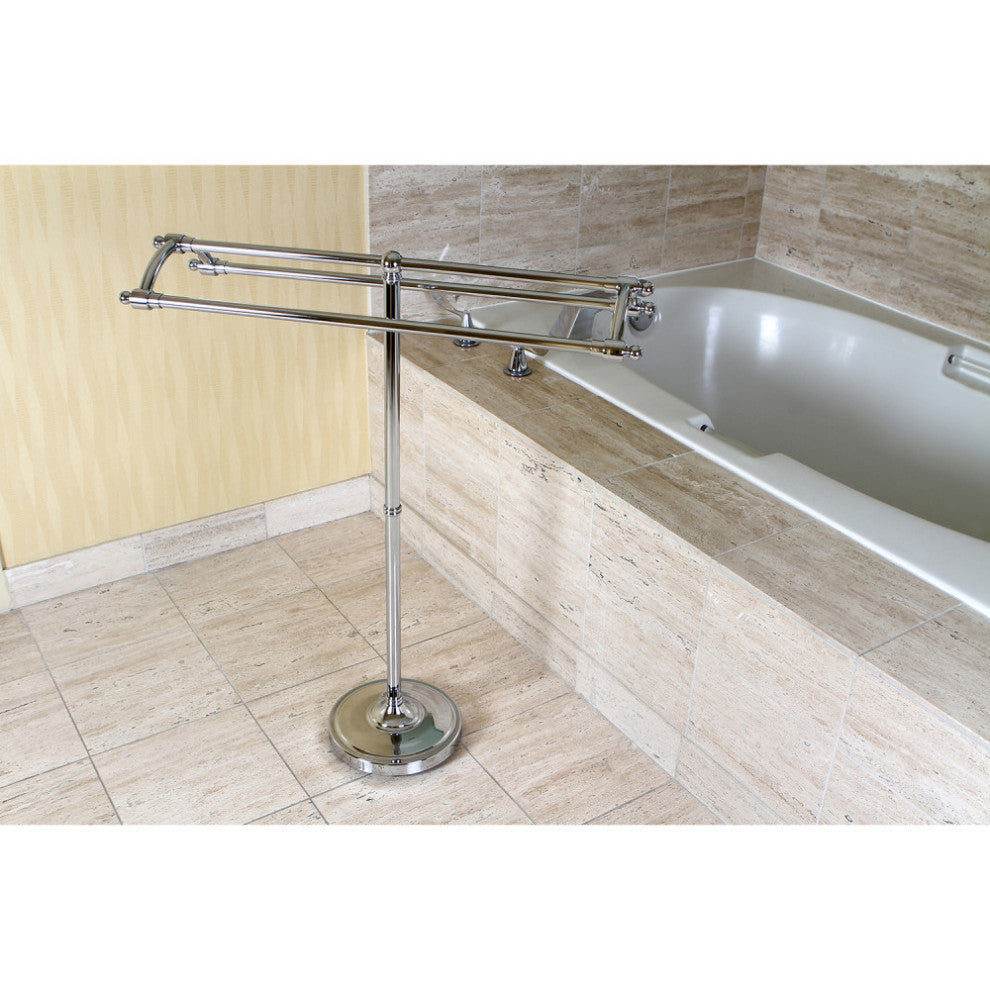 Kingston Brass Pedestal Round Plate Towel Rack, Polished Chrome