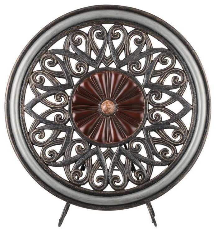 Luna Traditional decorative Charger, Glossy Brown, Pack of 2