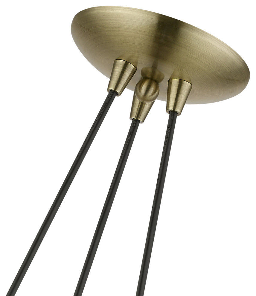 Livex Lighting 3 Light Antique Brass Multi Pendant