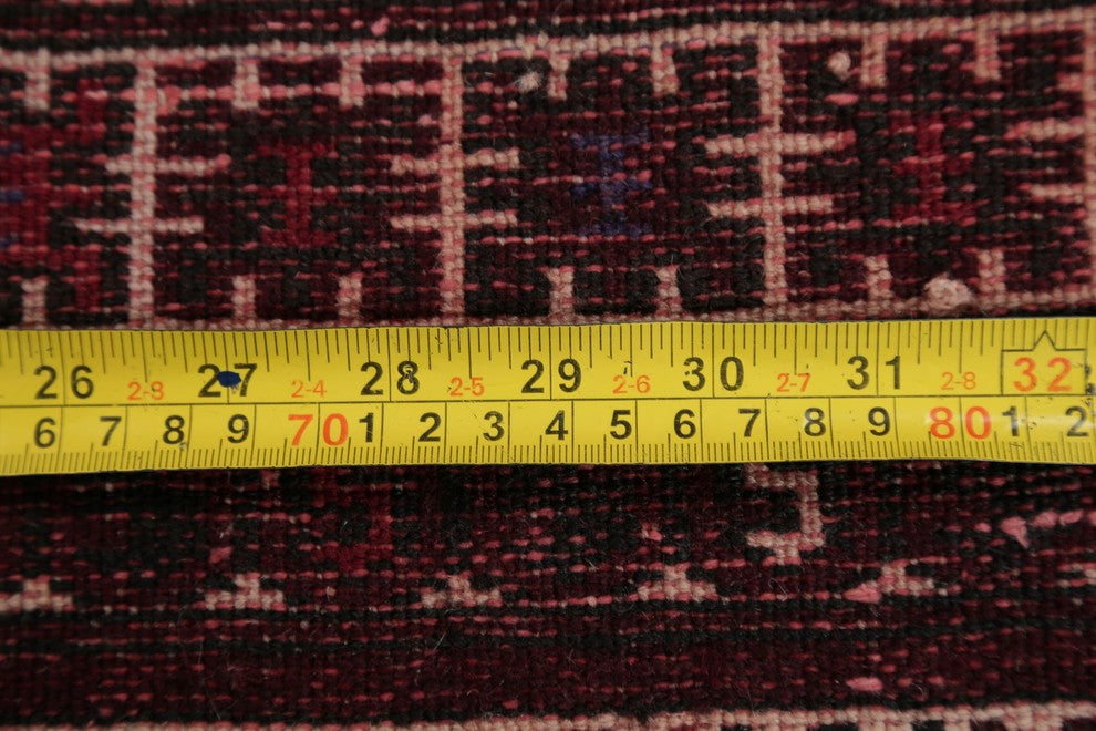 Balouch Geometric Handmade Wool Traditional Persian Oriental Area Rug, 3'8"X2'9"