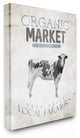 Blue Gray & White Organic Market Local Farmers Cow Canvas Wall Art, 24"x30"