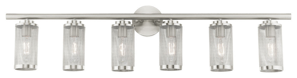 Livex Lighting Industro 6 Light Brushed Nickel Extra Large Vanity Sconce