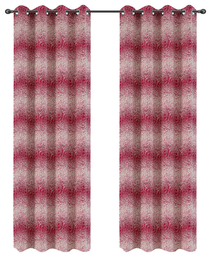 Jacquard Metro Drapery Curtain Panels, Fuchsia, 50"x96", Set of 2