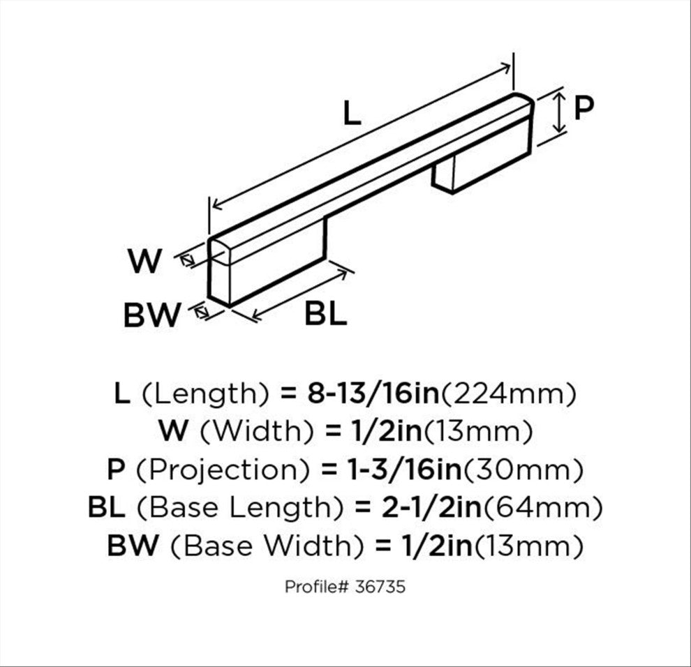 Separa 6-5/16 in (160 mm) Center-to-Center Polished Chrome Cabinet Pull