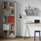 Open bookcase high narrow shelves, White