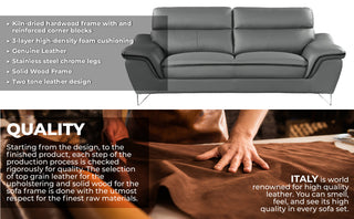 Giuliano Contemporary Premium Leather Match Loveseat Black