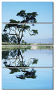 Beautiful Tree Reflecting in Lake, Landscape Canvas Art, 28"x48", 4 Panels