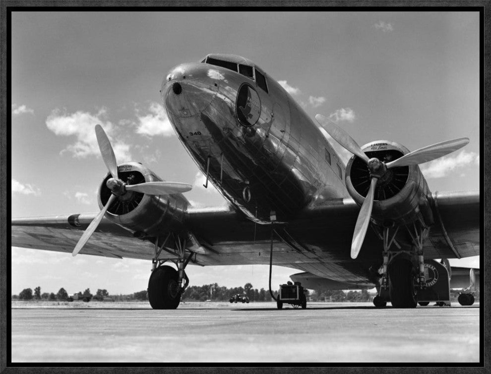 "1940s Passenger Airplane" Framed Canvas Giclee by H. Armstrong Roberts, 17x13"
