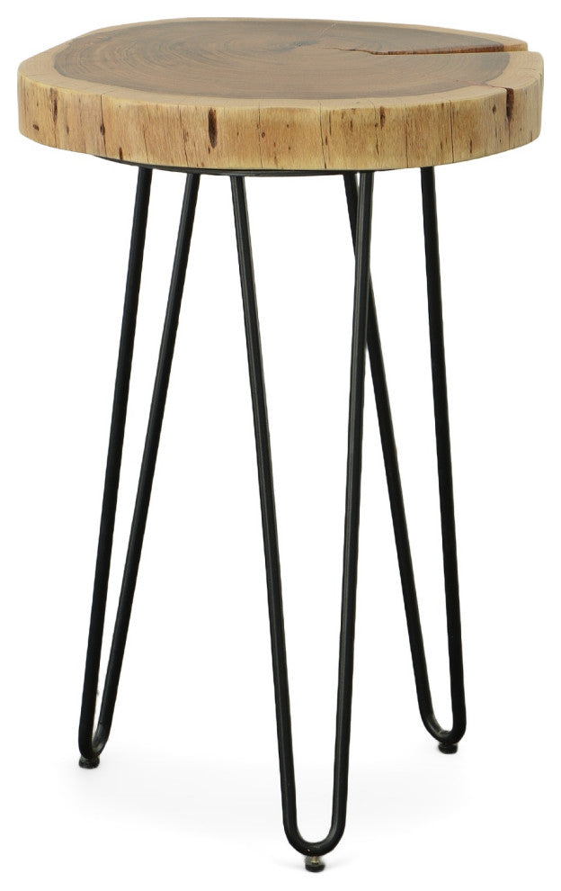 Seti Live Edge Accent Table Top, Black