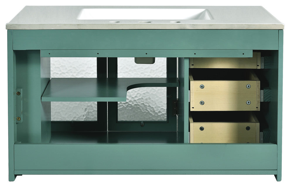 TATEUS 36'' Wall Mounted Bathroom Vanity with Ceramic Sink
