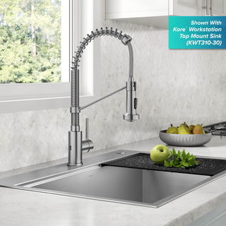Bolden Commercial Style 2-Function Pull-Down 1-Handle 1-Hole Kitchen Faucet, Spot-Free Stainless Steel (Sensor Touchless)