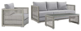 Aura 3 Piece Outdoor Patio Wicker Rattan Set