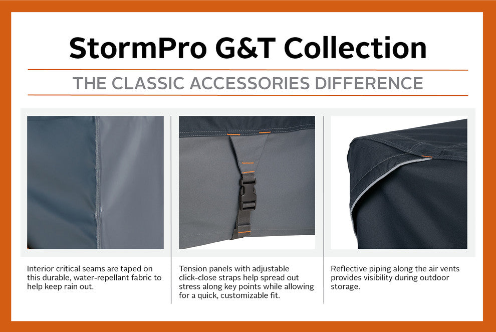 Classic Accessories StormPro RainProof Heavy-Duty Zero Turn Mower Cover, Large