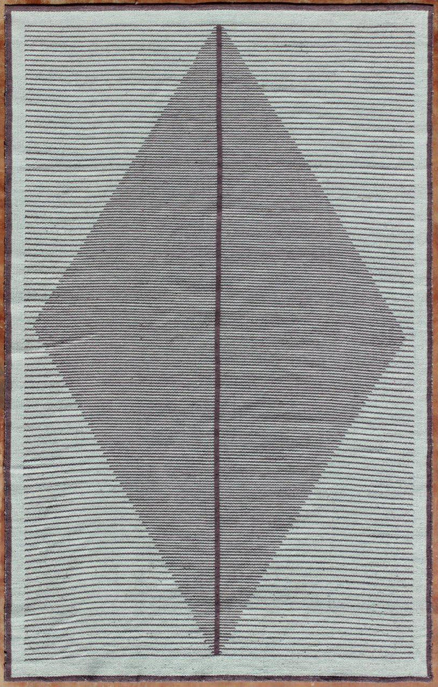 Elyza Handwoven Contemporary Rug, Green/Gray, Rectangular 5'x7'6
