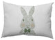 Monochrome Bunny Easter Decorative Lumbar Pillow, Laurel Tree Green, 14x20"