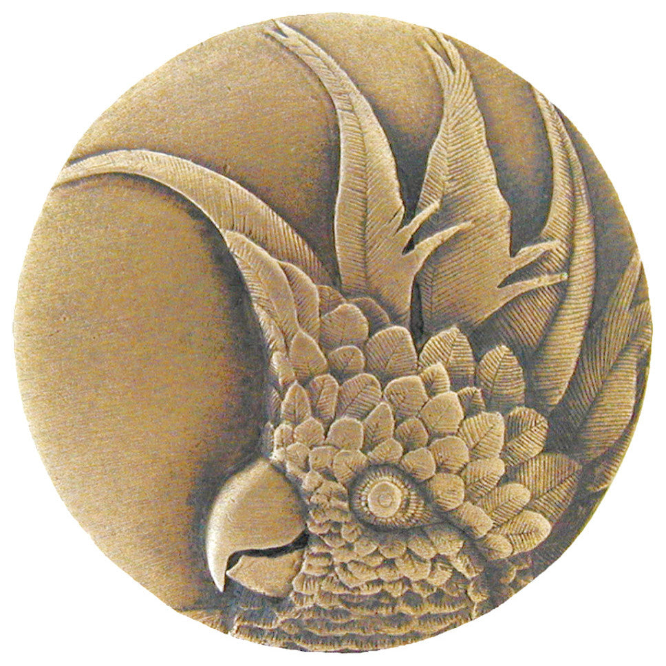 Cockatoo Knob Antique Brass Small, Left Side, Right