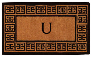 The Grecian Monogram Doormat, Extra-Thick 18"x30", Letter U