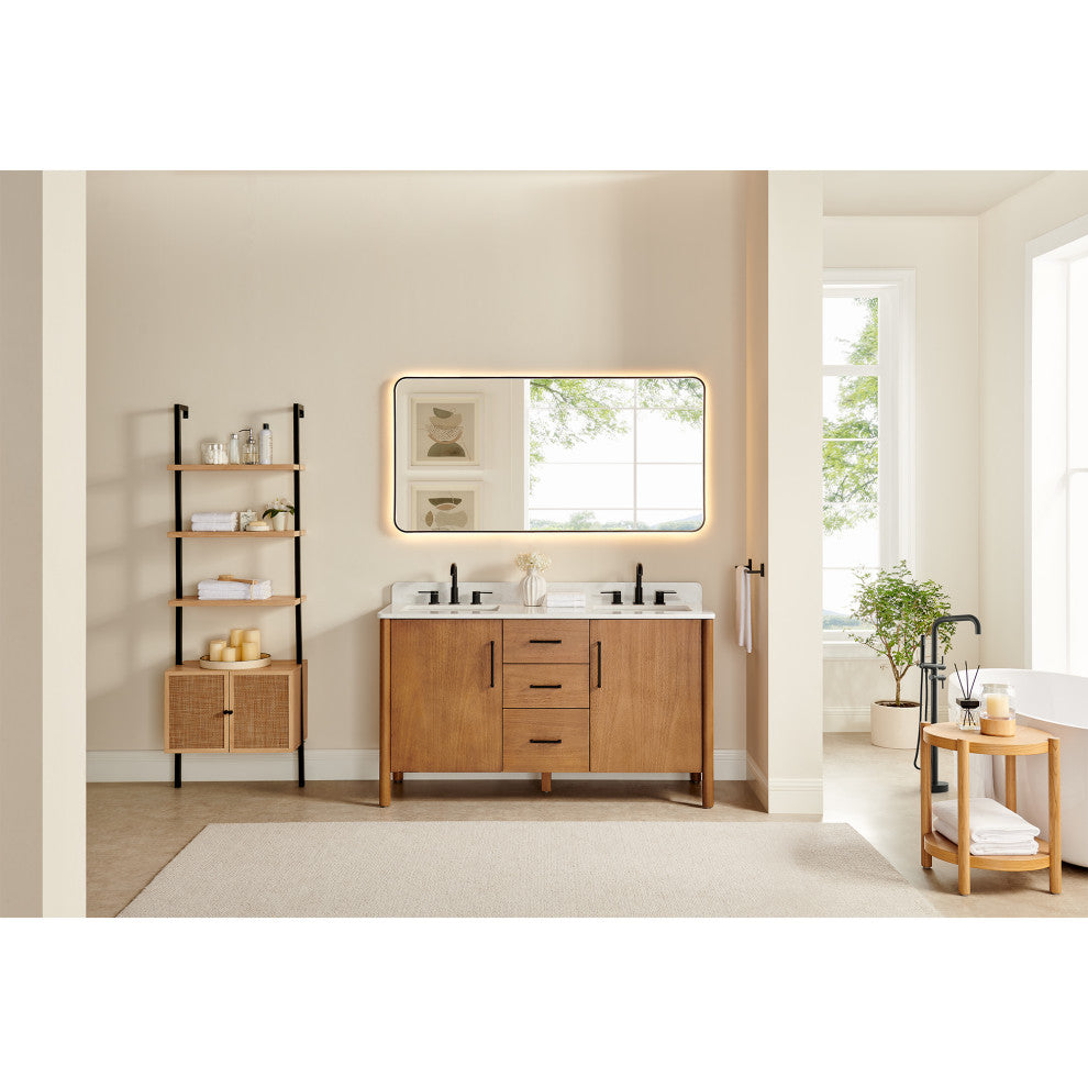 Velora Bathroom Vanity, Mango Brown, 72", No Mirror