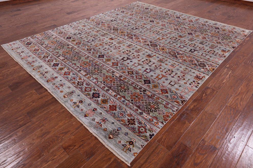 Hand-Knotted Persian Gabbeh Tribal Rug 8' 0" X 9' 9"- Q5502