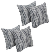17" Jacquard Throw Pillows With Inserts, Set of 4, Clove Minera
