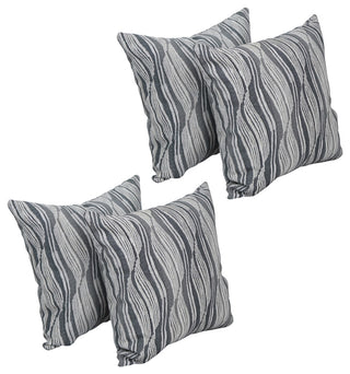 17" Jacquard Throw Pillows With Inserts, Set of 4, Clove Minera