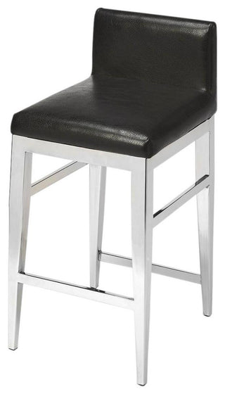 Modern Black Faux Leather Kelsey Counter Stool