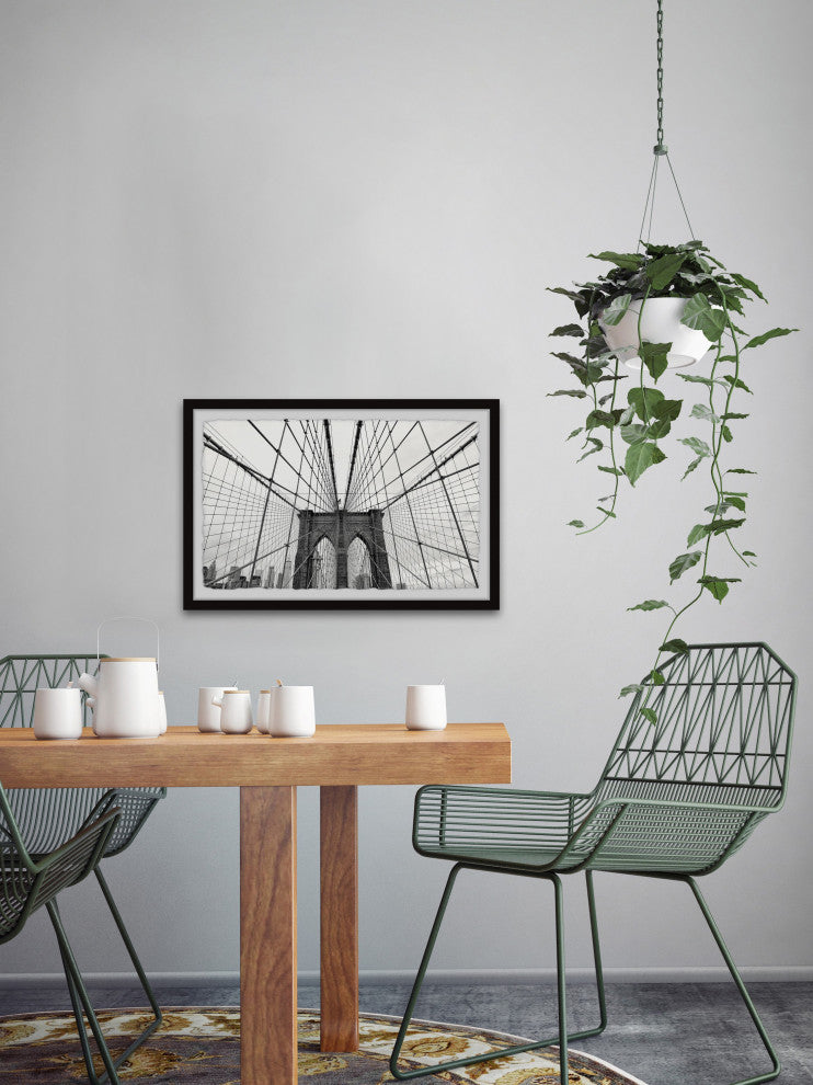 "Brooklyn Bridge Arches" Framed Painting Print, 30x20