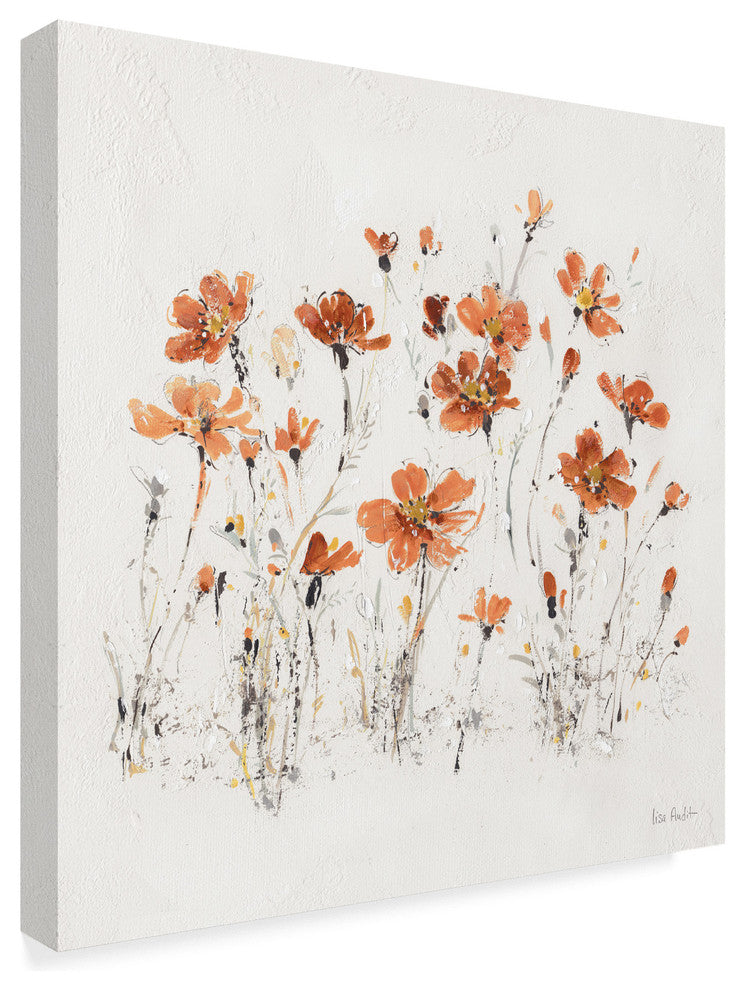 Lisa Audit 'Wildflowers Iii Orange On White' Canvas Art, 18"x18"