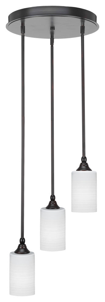 Empire 3-Light Cluster Pendalier, Espresso/White Matrix