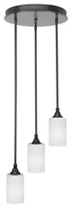 Empire 3-Light Cluster Pendalier, Espresso/White Matrix