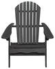 Outdoor Acacia Wood Folding Adirondack Chairs, Cushions, Set of 2, Dark Gray/Gray