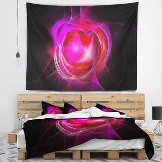 Red Fractal Explosion Supernova Abstract Wall Tapestry, 92"x78"