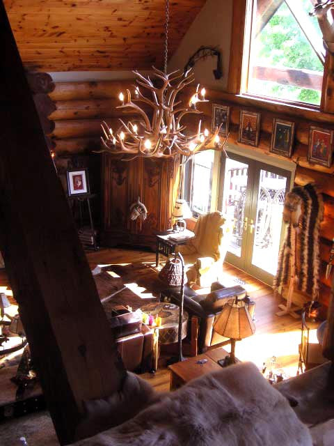 Reproduction Antler Elk Inverted Chandelier Light, RL-15