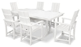 POLYWOOD Modern Adirondack 7-Piece Farmhouse Dining Set, White