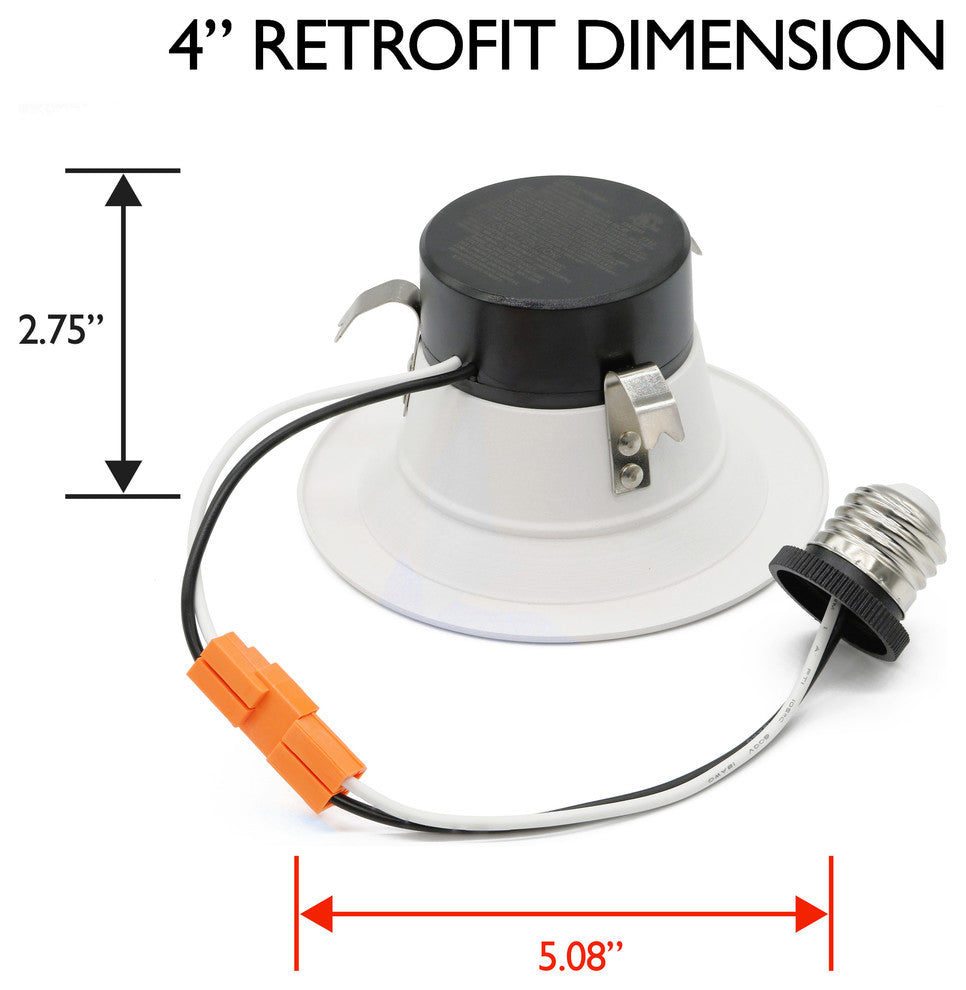 LEDPAX LED 4" Retrofit Downlight, 9W, 540 Lumens, 4000K, CRI90, Set of 4