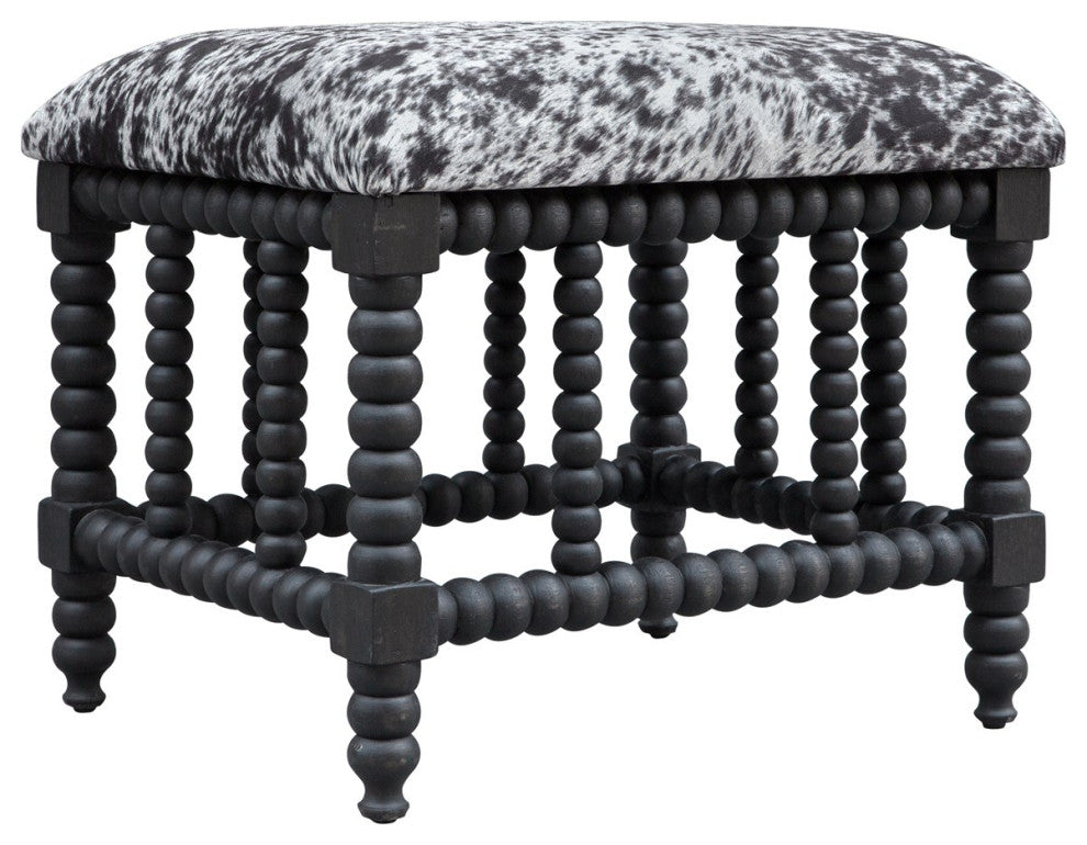 Uttermost Rancho Faux Cow Hide Small Bench 23589