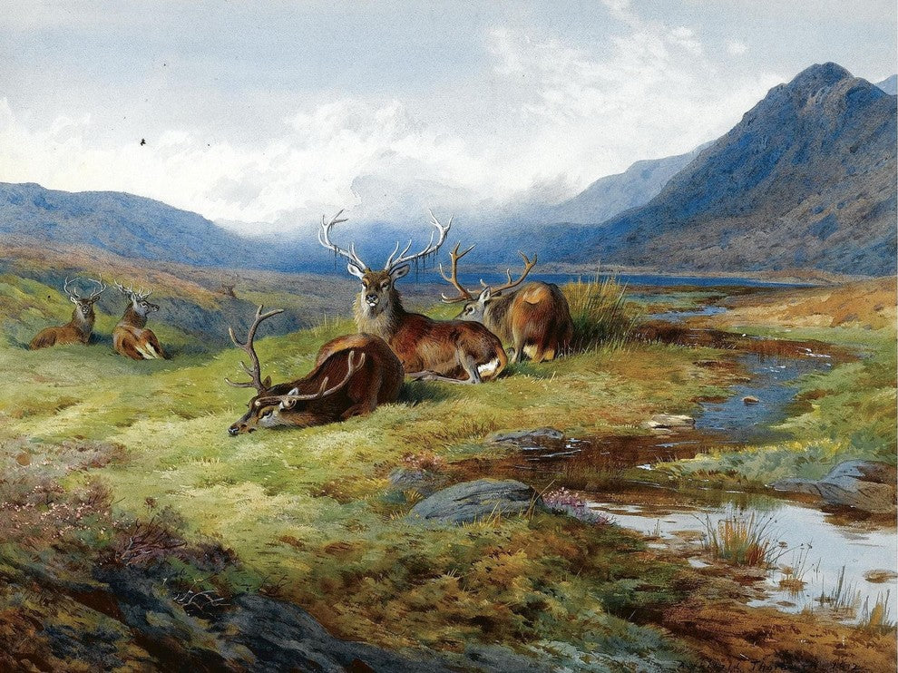 Tile Mural Naboths Vineyard By Archibald Thorburn, 6"x8", Matte