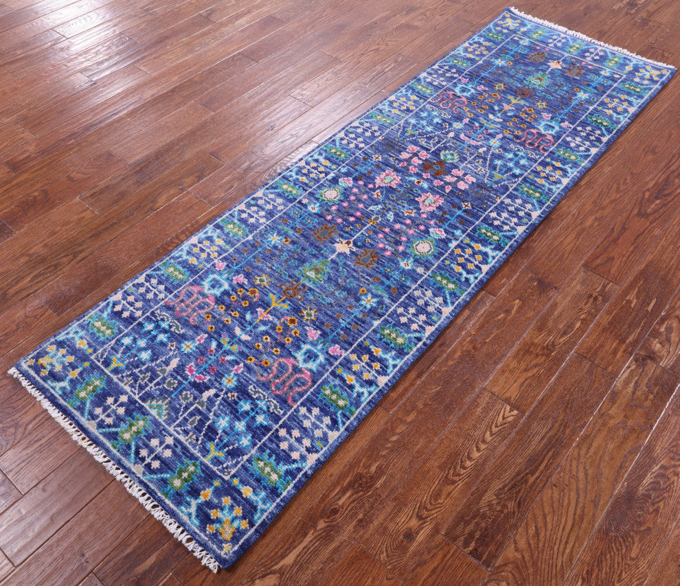 2' 7" X 7' 11" Runner Turkish Oushak Hand-Knotted Wool Rug - Q15909